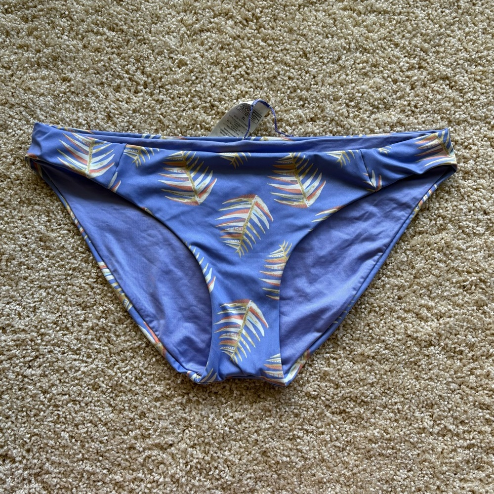 Patagonia Bikini Bottoms XL Blue Purple Tropical Print Swim Bottoms